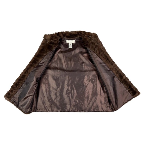 Bechamel Brown Faux Fur Vest  Women's Size PM  Zip Front  Mobwife - Picture 4 of 7